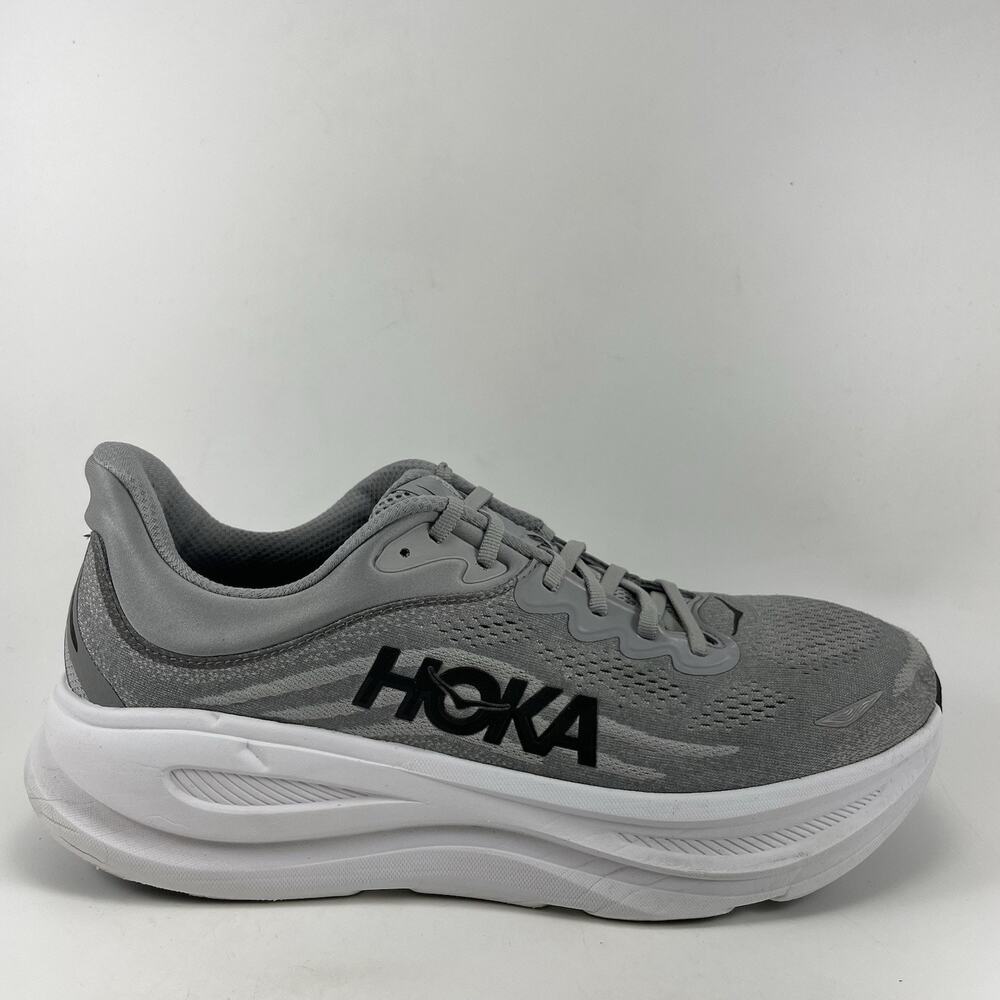 Hoka Bondi 9 Running Shoes Mens Size 13 D Galactic Grey/Stellar Grey Sneakers
